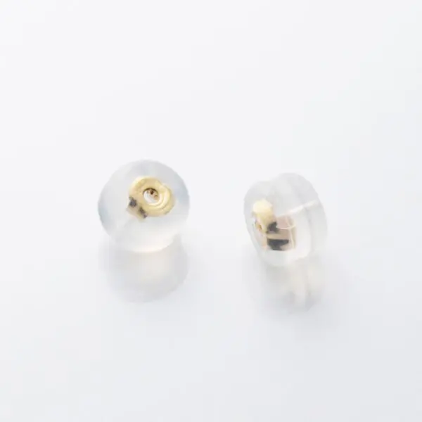 K18YG×シリコン円筒型キャッチ シリコン＜ 0.65-0.9サイズ＞