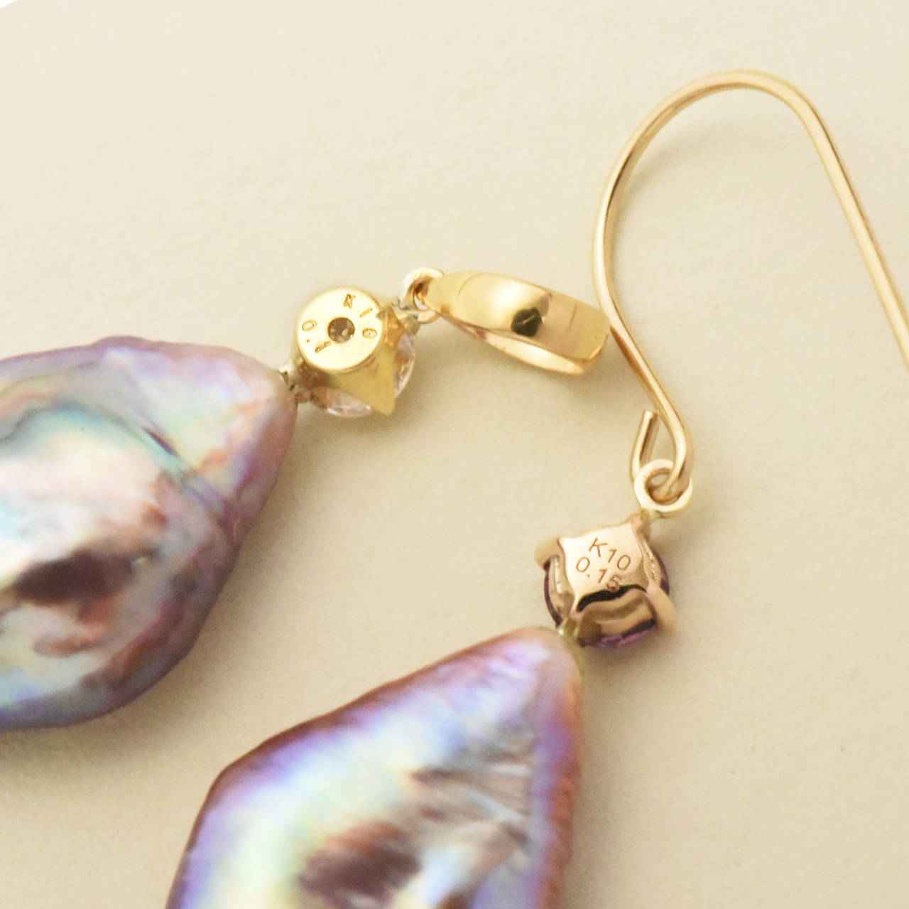 K18(ペンダント)K10(ピアス)